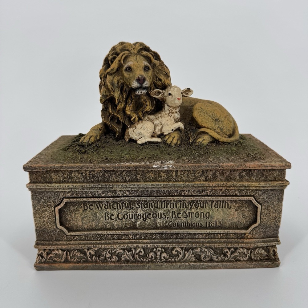 Lion And Lamb Resin Statue Corinthians 16:13 Religious Home Office‎ Decor